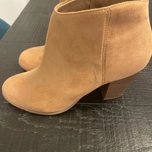 Tan suede booties